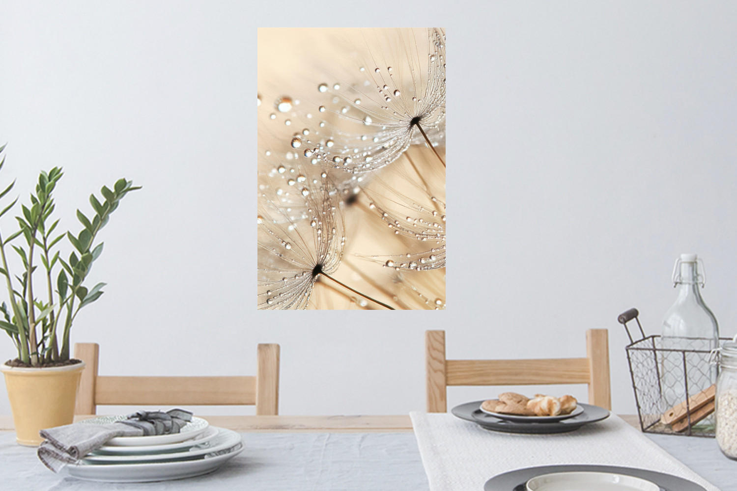 WANDTATTOO Löwenzahn - Abstrakt - Natur - Beige 40x60 cm - Braun, Kunststoff (40/60/0.1cm) - MuchoWow