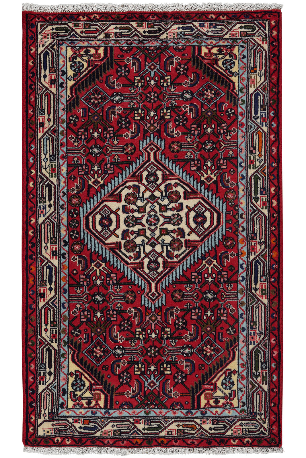 ORIENTTEPPICH handgeknüpft Assadabad Rot 136/81 cm Schurwolle - Rot, Textil (81/136cm) - Looma