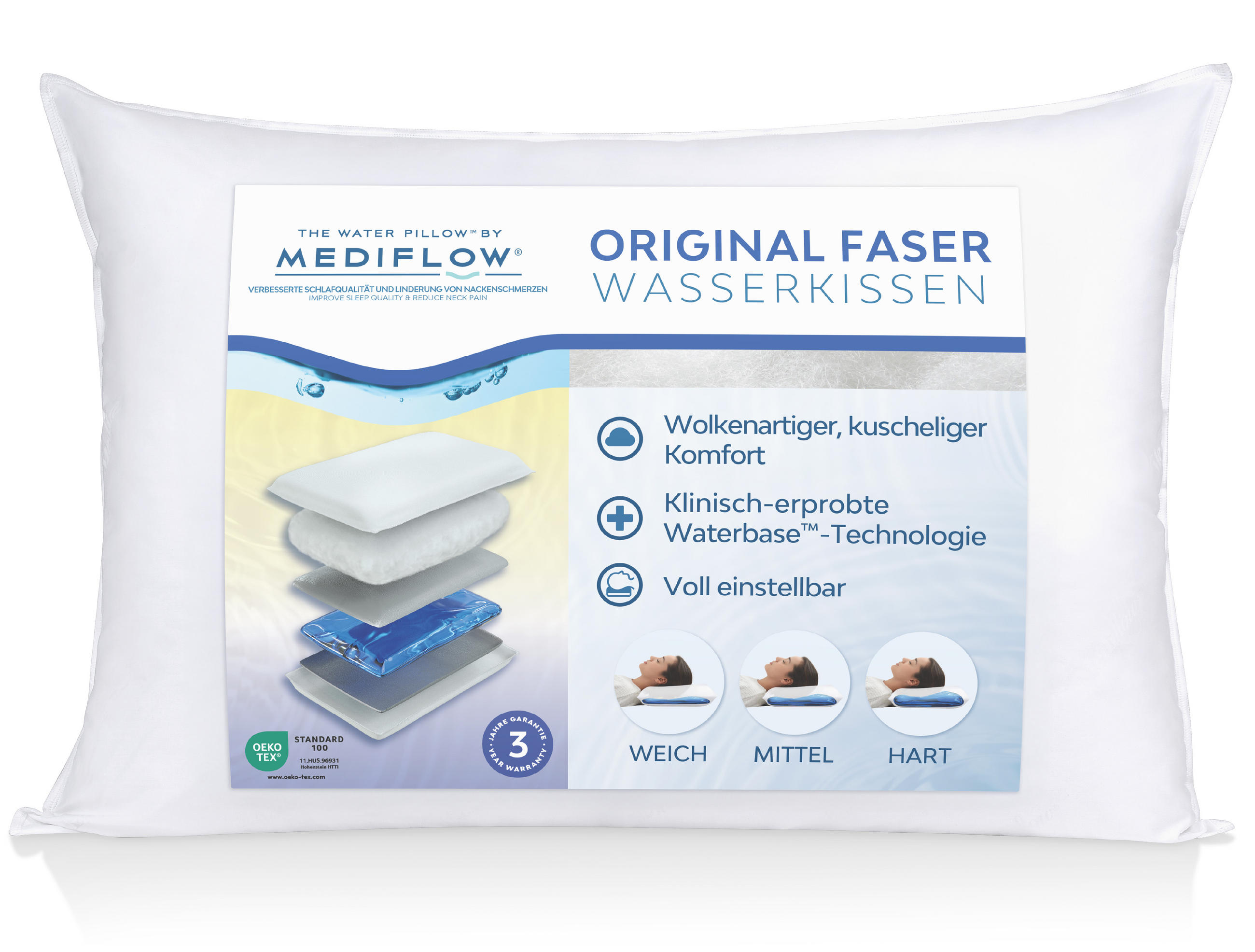 WASSERKISSEN aus Faser 50x70 cm - Weiß, Textil (50/70cm) - Mediflow