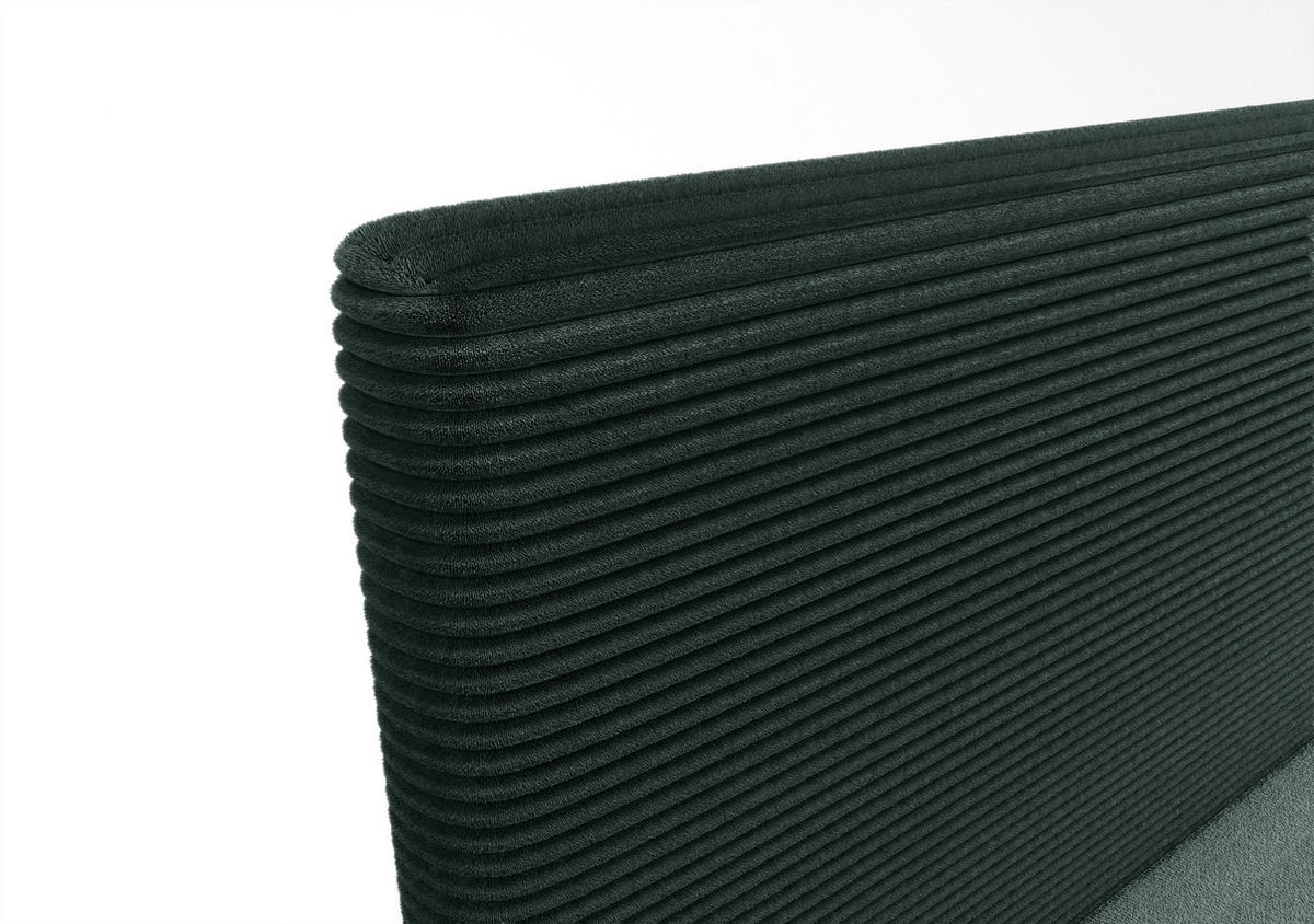 BOXBETT NARA mit Matratze H3, Bonell und Topper 180x200 POSO 014 - Dunkelgrün, Textil (180/200cm) - Bedante