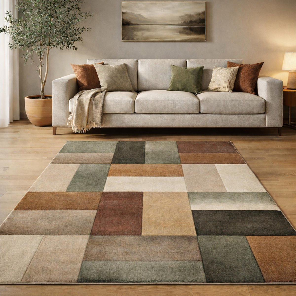 DESIGNER TEPPICH MAUI MODERN TREND - Grün, Textil (140/200cm) - Pergamon