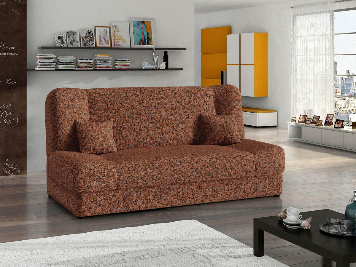 CANAPEA EXTENSIBILA Jonas - alămiu, material textil/lemn (195/86/87cm) - MIRJAN24