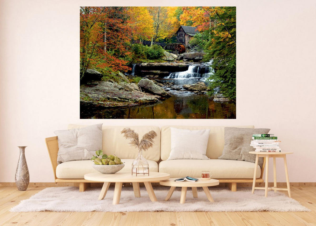 FOTOTAPETE bewaldete Landschaft 127 x 180 cm - Multicolor, Papier (127/180cm) - Sanders & Sanders