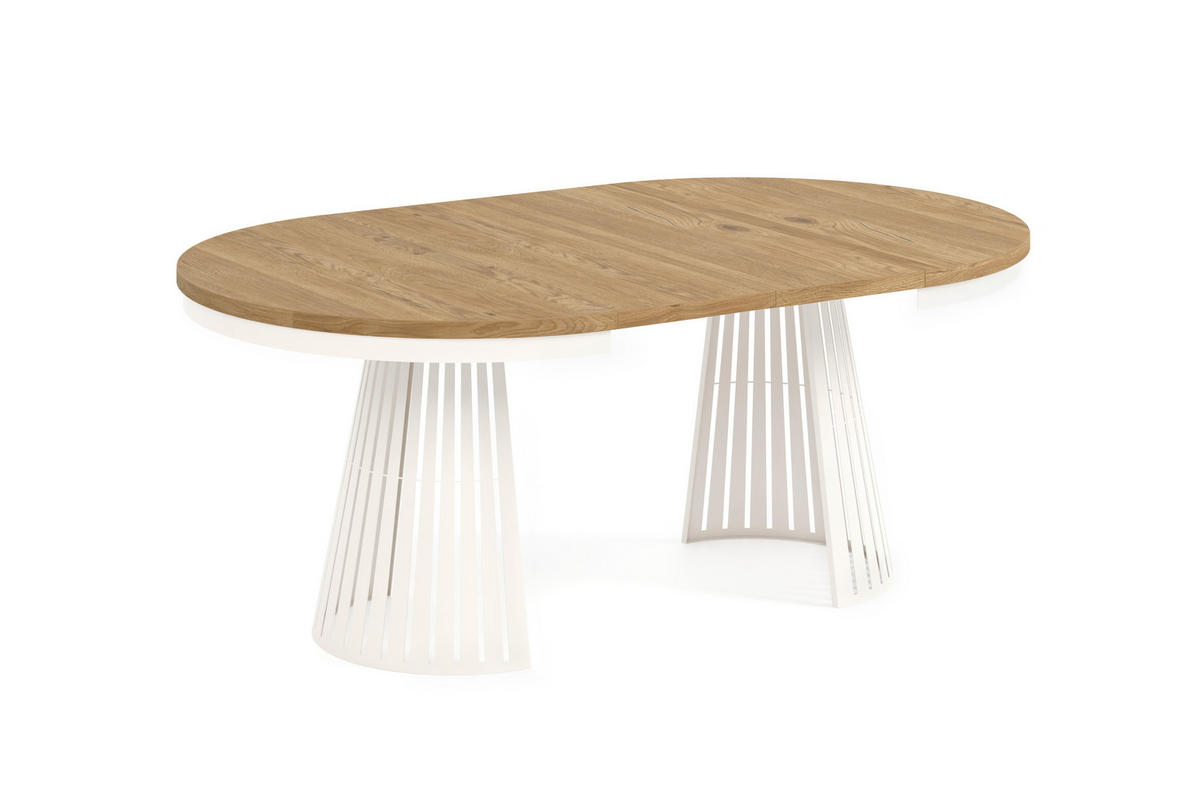 ESSTISCH Cone Bis - Kaschmir/Eichefarben, Holzwerkstoff/Metall (120/120/76cm) - Meblini