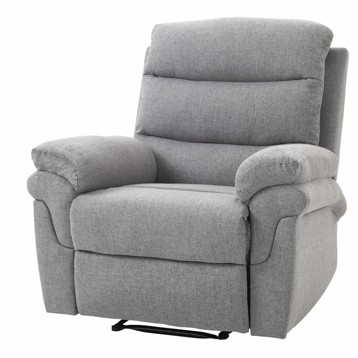 FERNSEHSESSEL DE-15353 manuell verstellbare Rückenlehne Hellgrau meliert - Grau, Metall (92/102/91cm) - ComfortXL