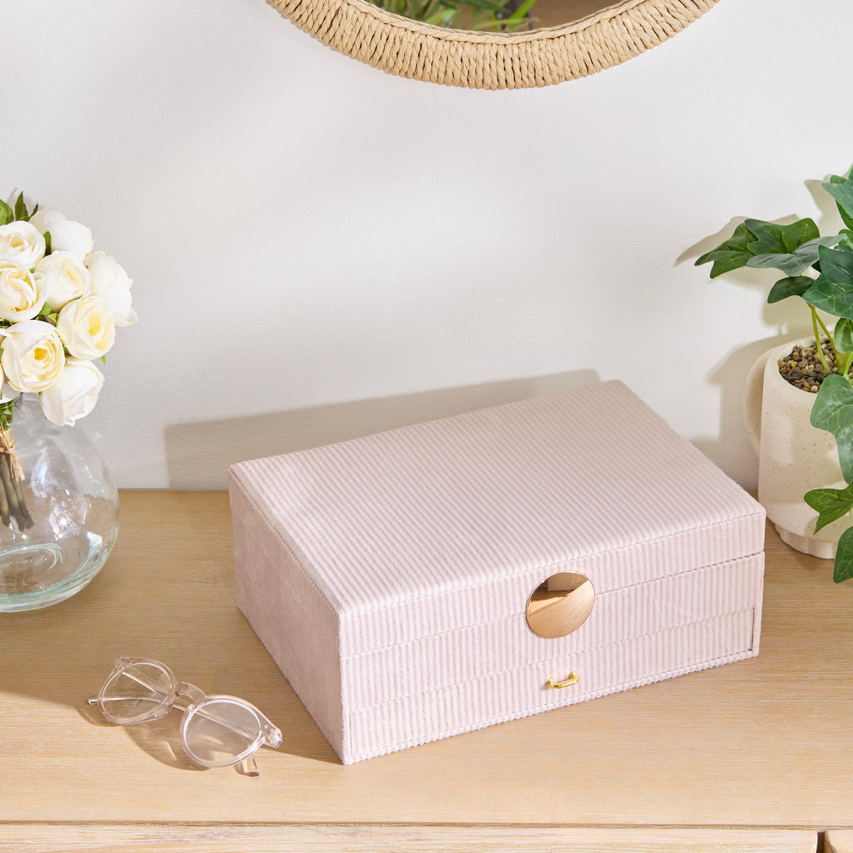 SCHMUCKSCHATULLE Enya 27,5/19/10 cm - Beige, Holzwerkstoff (19/10/27.5cm) - Atmosphera Createur d´interieur