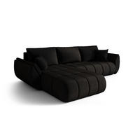 ECKSOFA TOKYO PREMIUM mit Schlaffunktion, Stoff MONOLITH, Anthrazit, Links - Anthrazit, Holz (280/190cm) - Kaiser Möbel