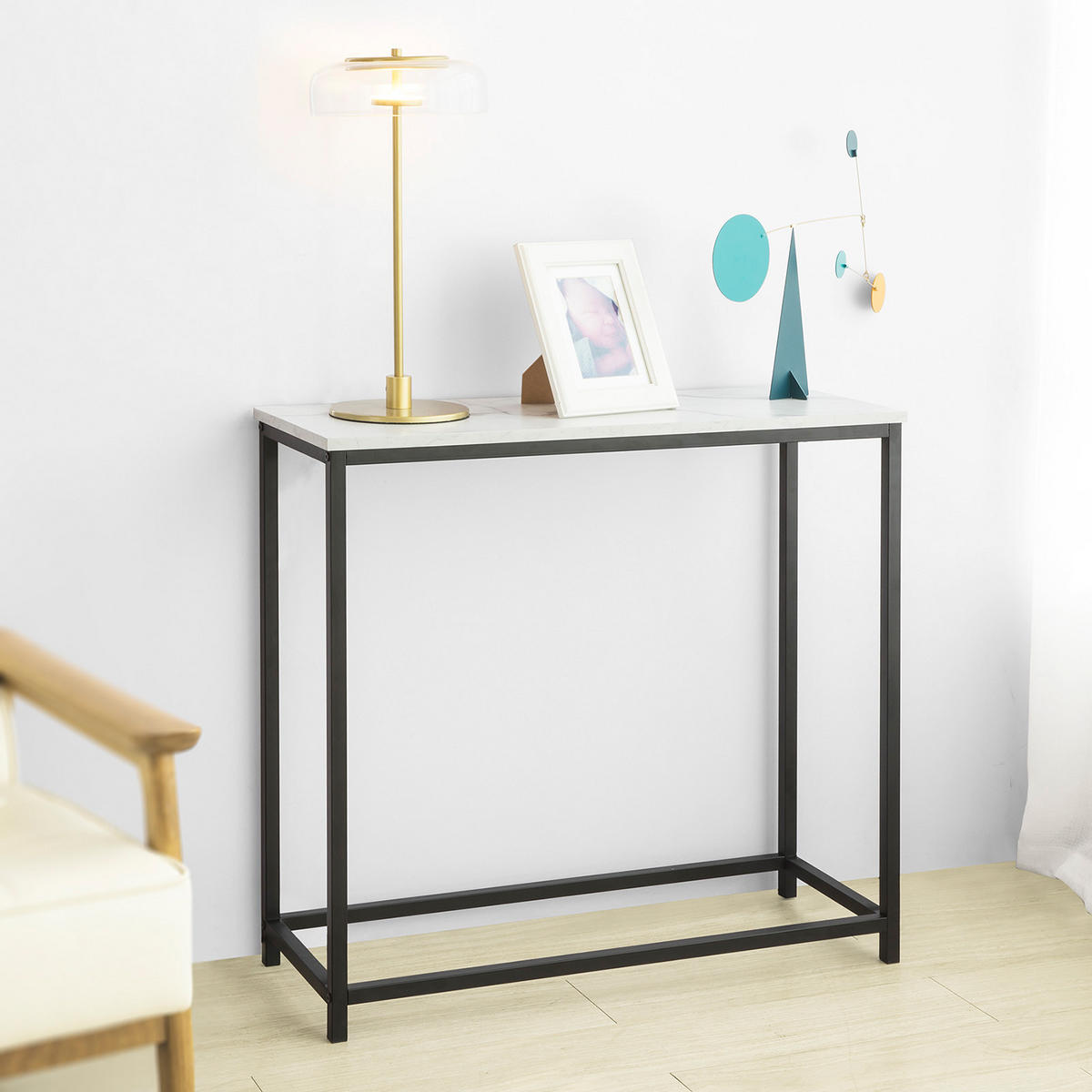 KONSOLENTISCH Schwarz - Schwarz, Holzwerkstoff (30/80/75cm) - SoBuy