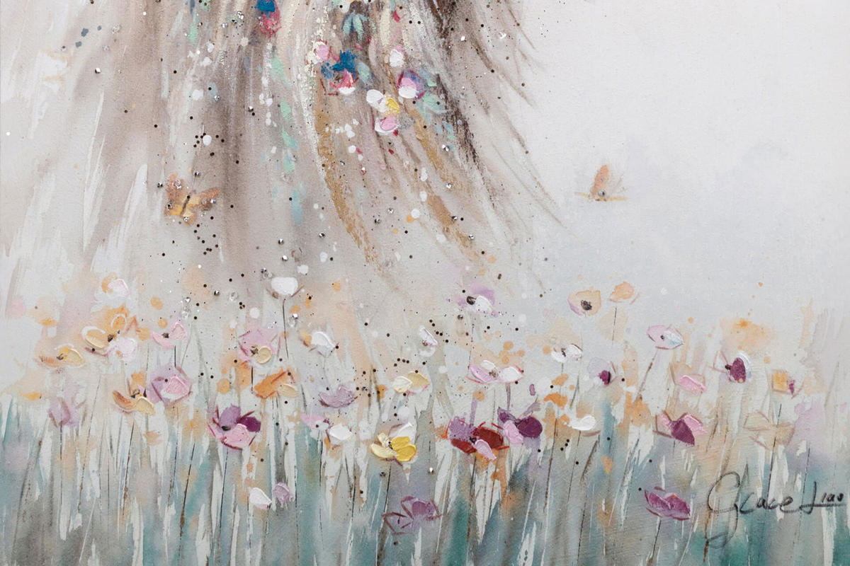 ACRYLBILD HANDGEMALT 75/100 cm - Taupe/Beige, Holz/Textil (1.7/100cm) - KUNSTLOFT