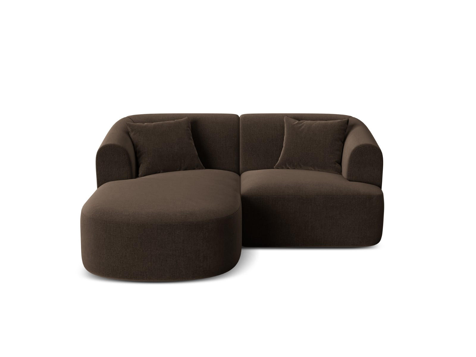 MODULARES-ECKSOFA links Campi aus Samt Schokolade 3 Sitzplätze - Dunkelbraun, Textil (156/180cm) - Cosmopolitan Design