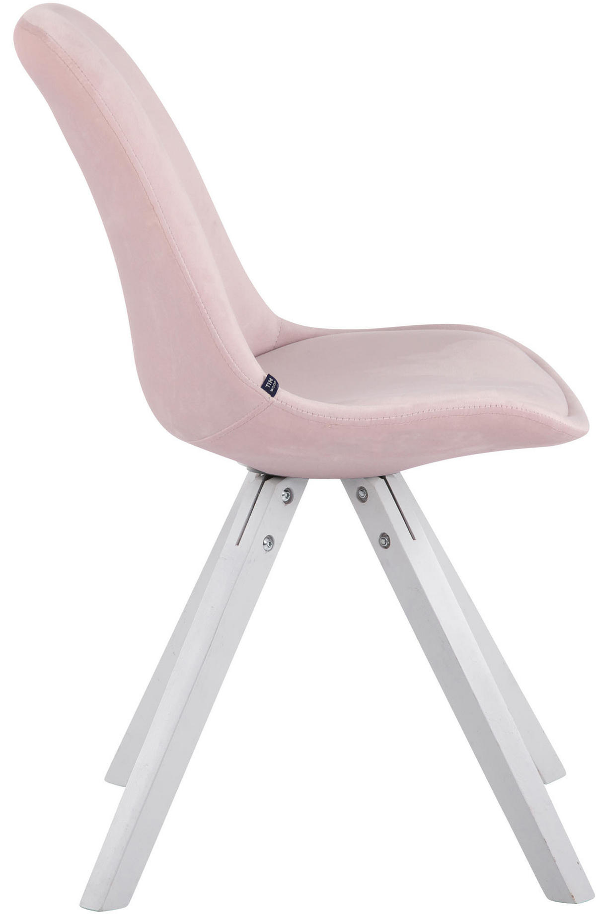 STUHL Samt pink - Pink/Weiß, Holz/Textil (48/84/56cm) - CLP