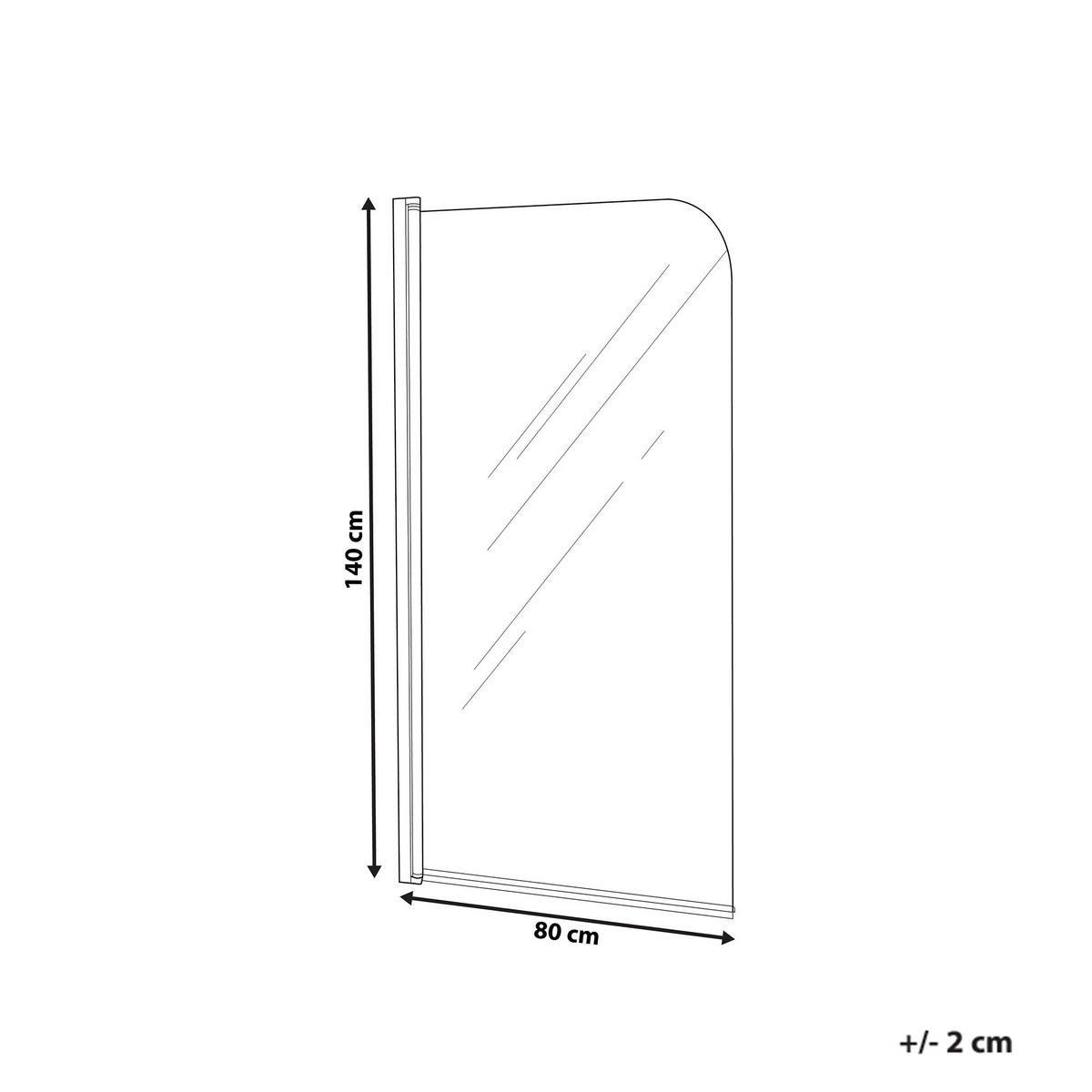 NÁSTAVEC NA VANU 140/80 cm Zlatý Lapan - průhledná, sklo (80/140cm) - Beliani