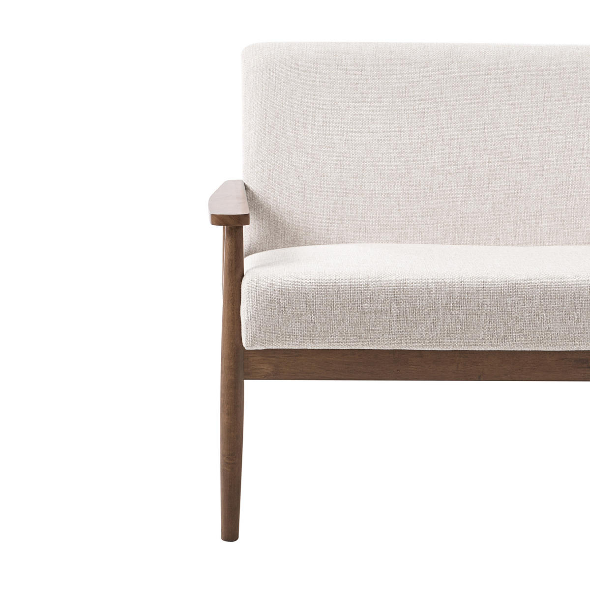 SOFA 3-Sitzer Dunkelbraun / Beige Esrum - Beige/Dunkelbraun, Holz/Textil (151/79/72cm) - Beliani