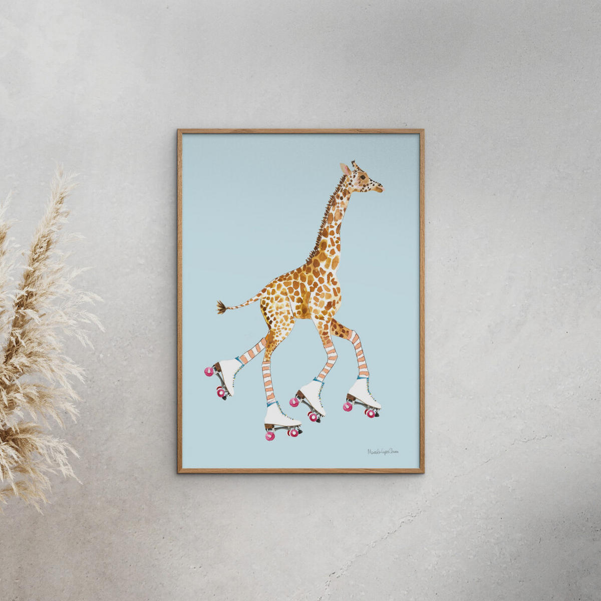 POSTER Wild Apple - Giraffe joy ride VI - Blau, Papier (50/70/0.1cm) - Poster&Frame
