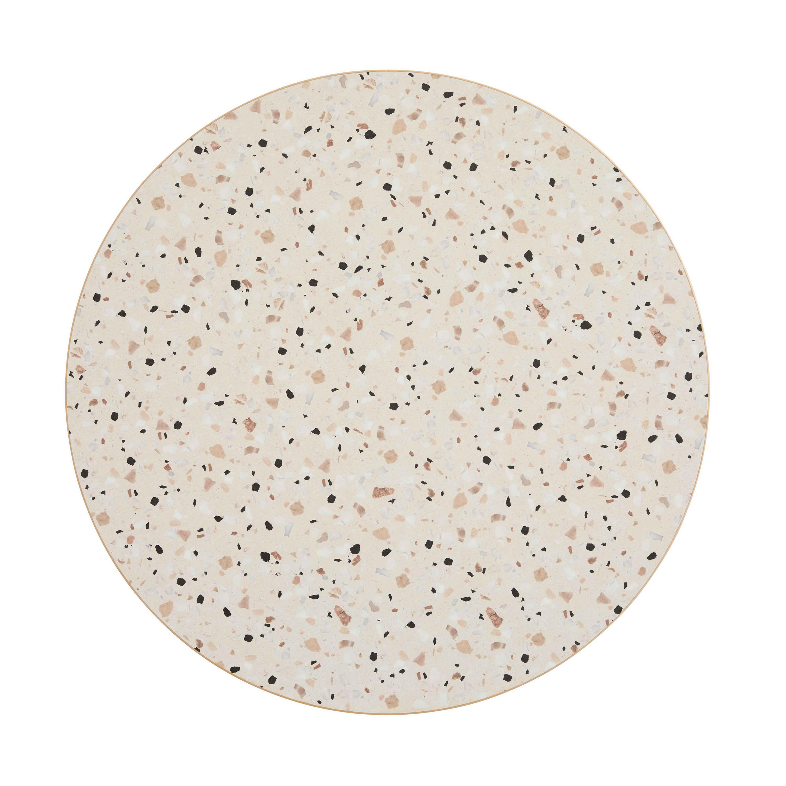 TISCHPLATTE runder 60 cm, Weiß - Creme/Weiß, Kunststoff (60/2.5/60cm) - Oviala