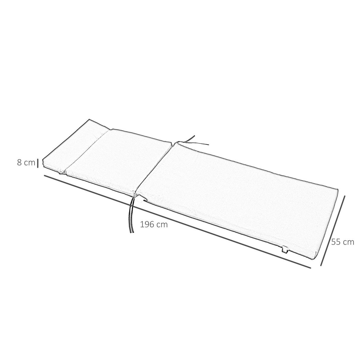 SITZKISSEN, Polyester, PP, Dunkelgrau - Dunkelgrau, Kunststoff (55/8/196cm) - Outsunny