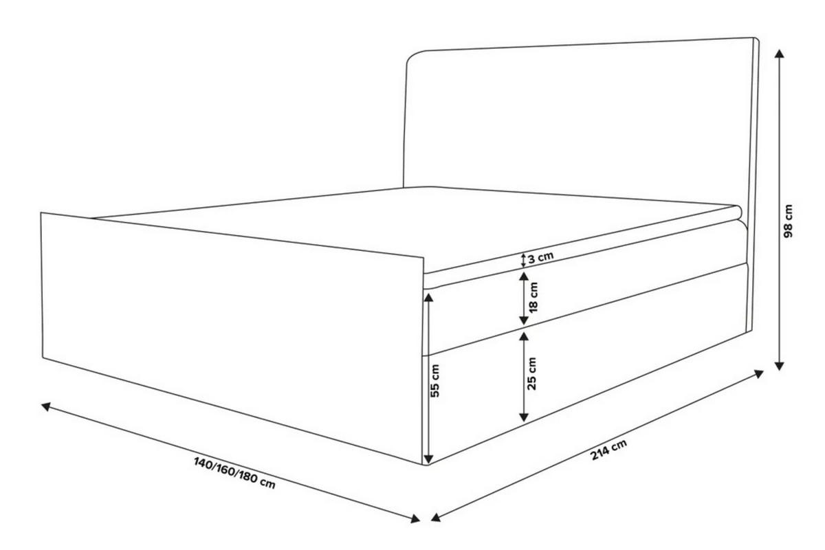 BOXBETT LAMBI mit 2 Bettkästen, 180x200, Farbe: Beige, Bouclé-Stoff, mit Bonell-Matratze inkl. Topper - Beige, Holz/Kunststoff (180/200cm) - VENASI MÖBEL