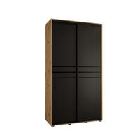 SCHWEBETÜRENSCHRANK 235,2/130/45 2-türig - Schwarz/Eiche Artisan, Holz/Metall (130/235/45cm) - Abiks Möbel