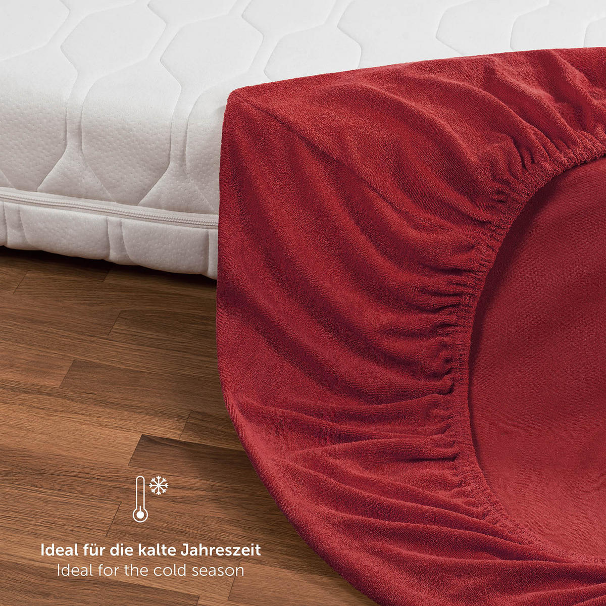 FROTÉ napínacie prestieradlo s certifikátom Oeko-TEX, 90x200x27cm, Rot - červená, textil (90/200cm) - Blumtal