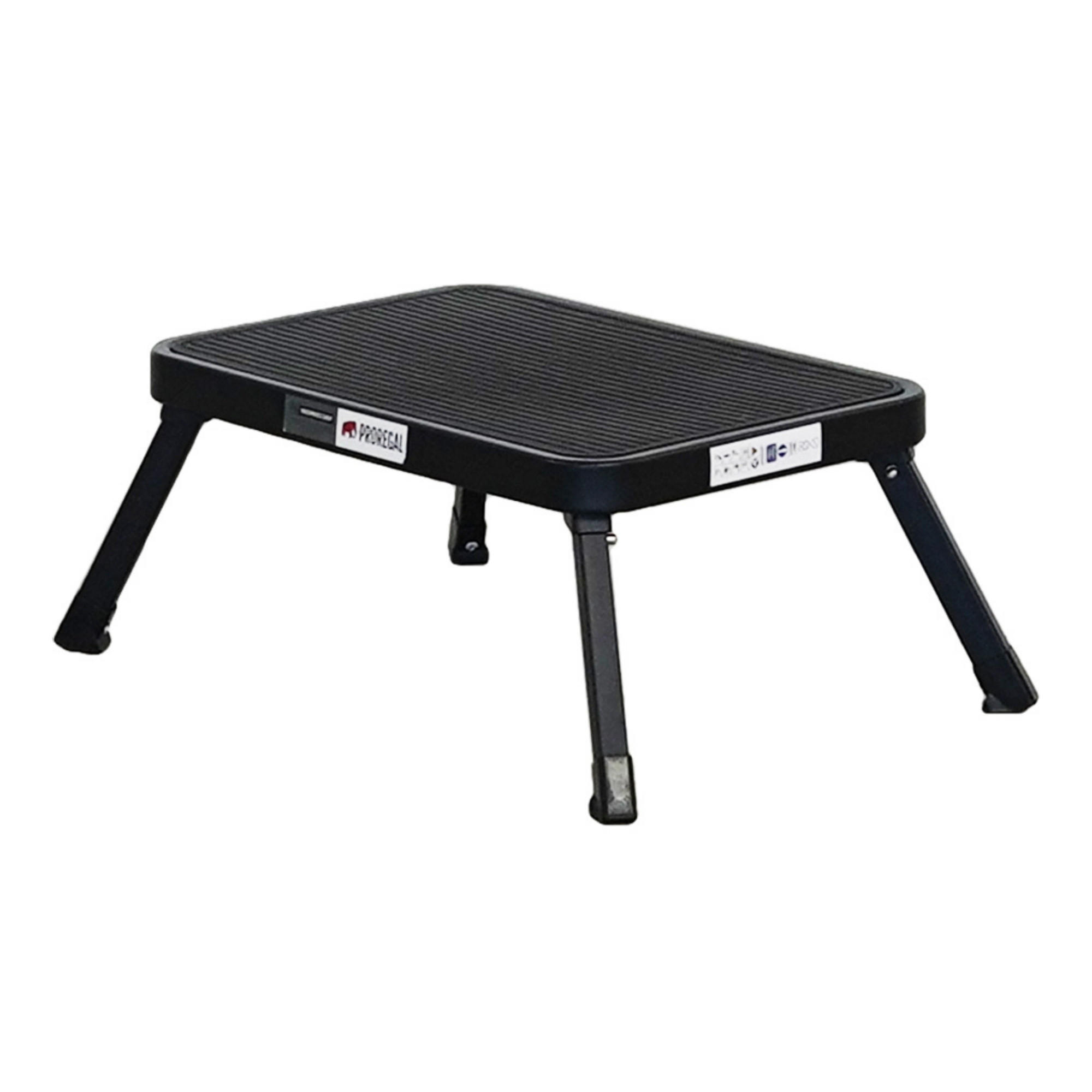TRITTHOCKER klappbar 18x47x32cm Traglast 150kg Stahl Matt Schwarz - Schwarz, Kunststoff/Metall (47/18/32cm)