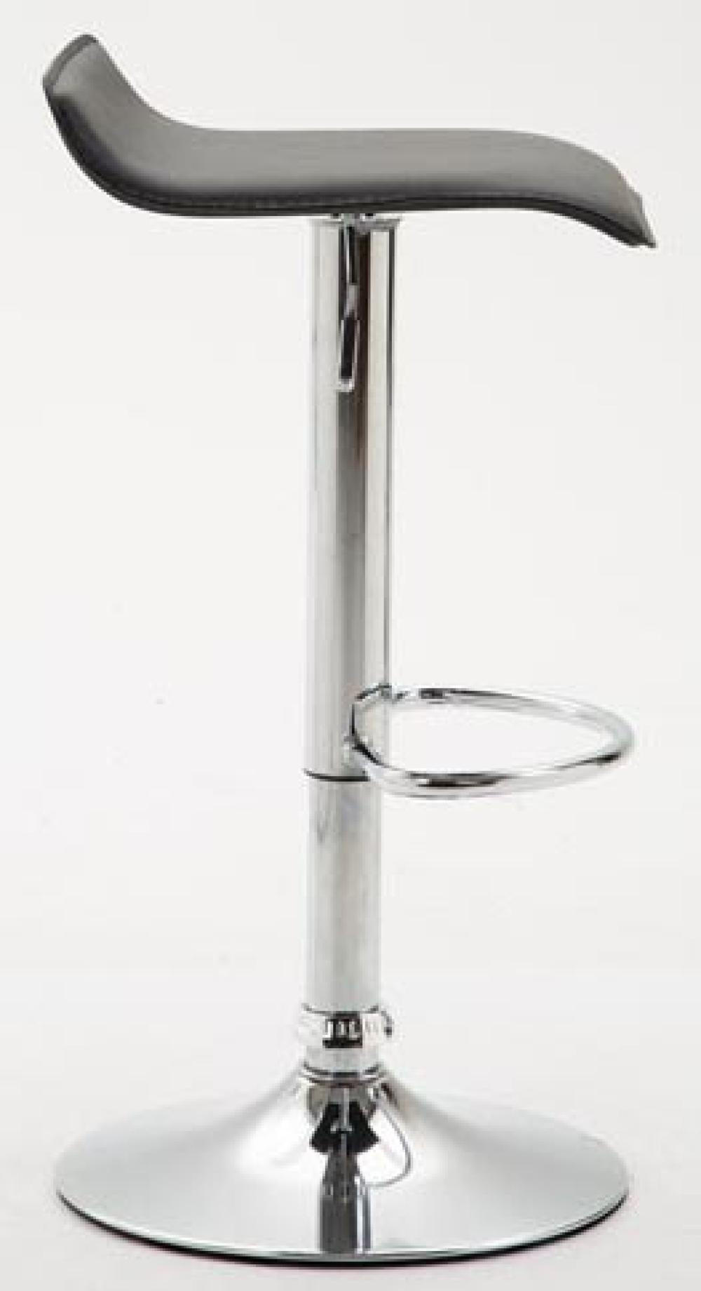 BARHOCKER 2er Set Lederlook schwarz - Chromfarben/Schwarz, Textil/Metall (36/63/39cm) - CLP