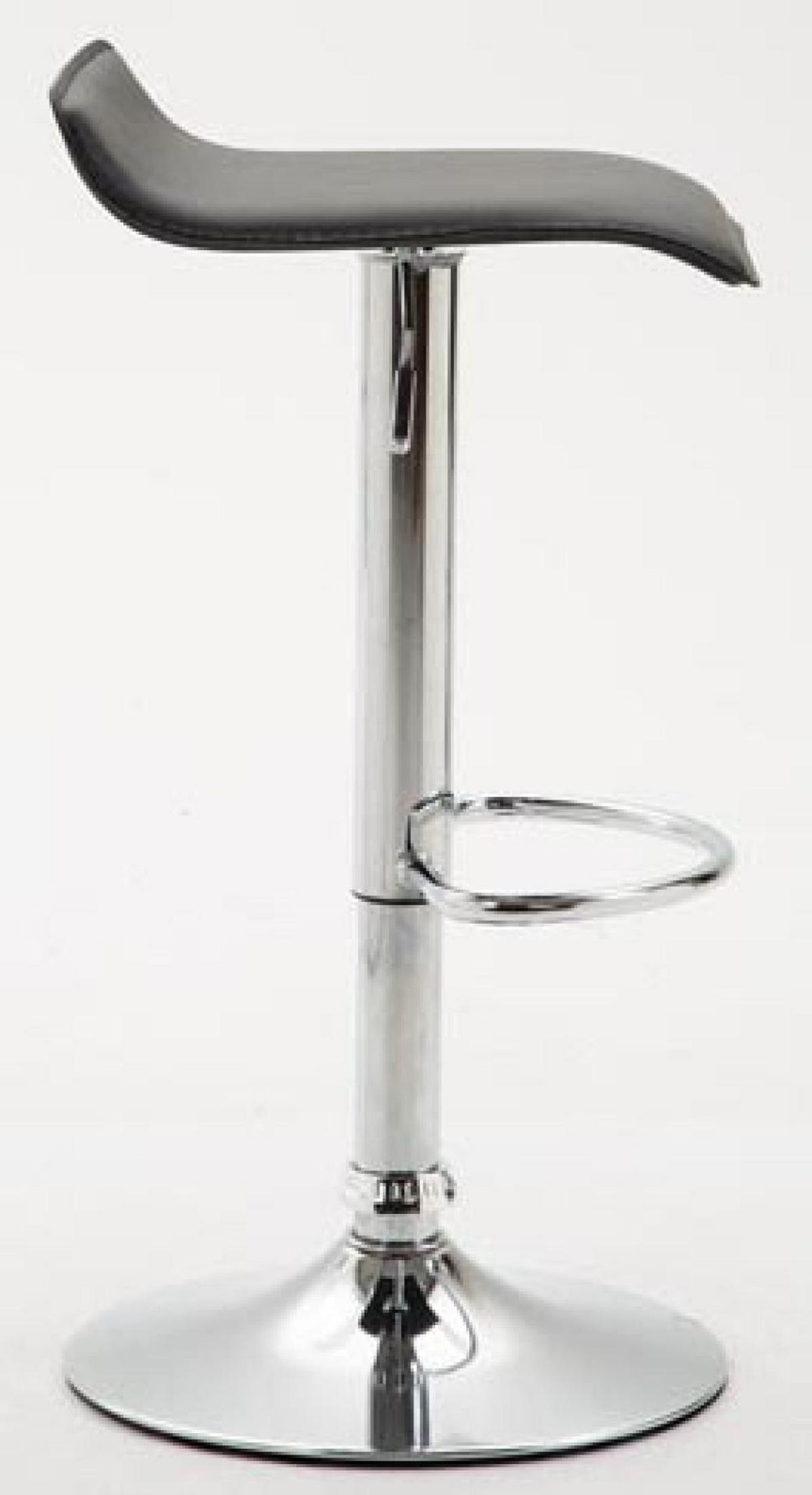 BARHOCKER 2er Set Lederlook schwarz - Chromfarben/Schwarz, Textil/Metall (36/63/39cm) - CLP