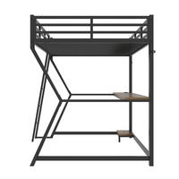 HOCHBETT mit LED und USB Schwarz 90x200 cm Metall - Schwarz, Metall (90/200cm) - SONNENH