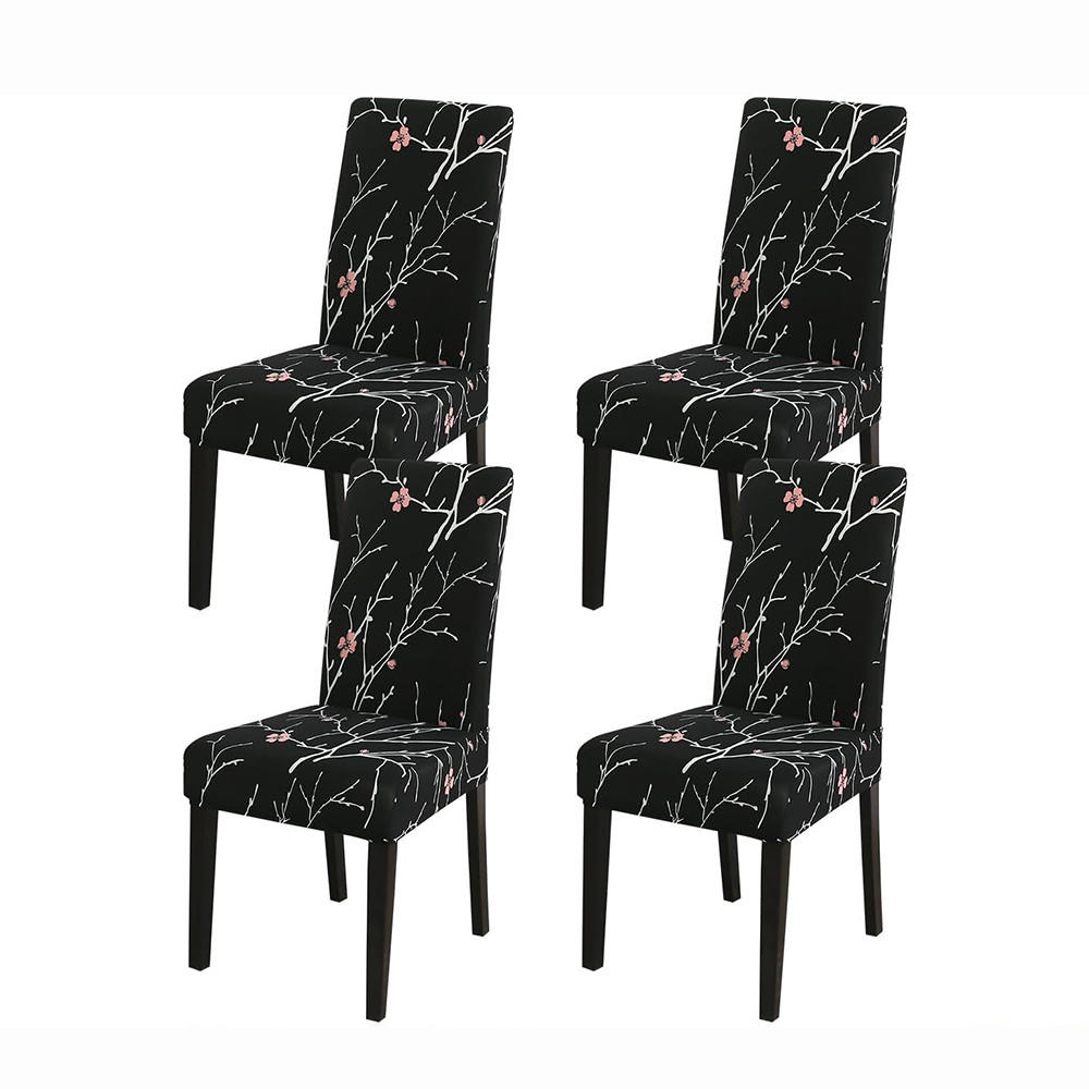 STUHLHUSSE Stretch Waschbar(4-tlg. Set) - Schwarz, Textil (15/25cm) - Kaket