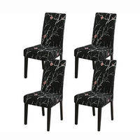 STUHLHUSSE Stretch Waschbar(4-tlg. Set) - Schwarz, Textil (15/25cm) - Kaket