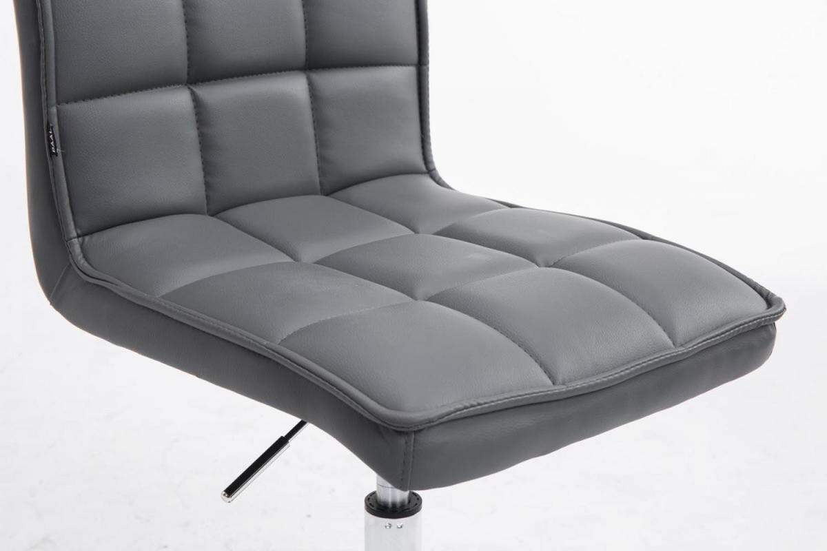 DREHSTUHL Lederlook grau - Chromfarben/Grau, Textil/Metall (43/90/59cm) - CLP