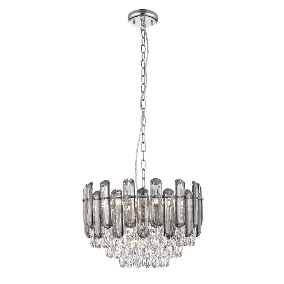 HÄNGELEUCHTE Tarragona, Transparent und rauchgrau, 40cm - Transparent, Glas (40/40/28cm) - KOSILUM