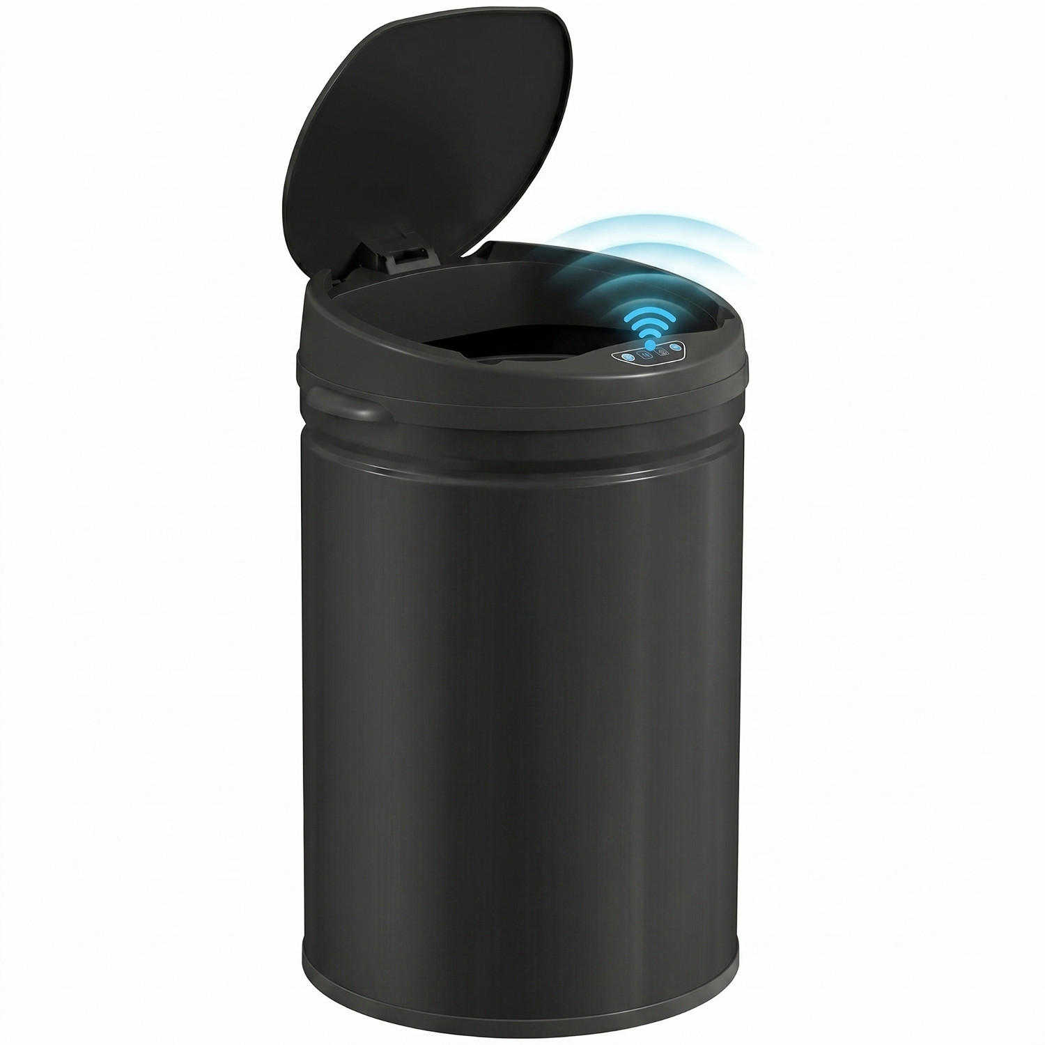 MÜLLEIMER 30 Liter 32/30,5/51 cm Edelstahl Schwarz Softclose Küche - Schwarz, Metall (30.5/51/32cm) - Rolipo