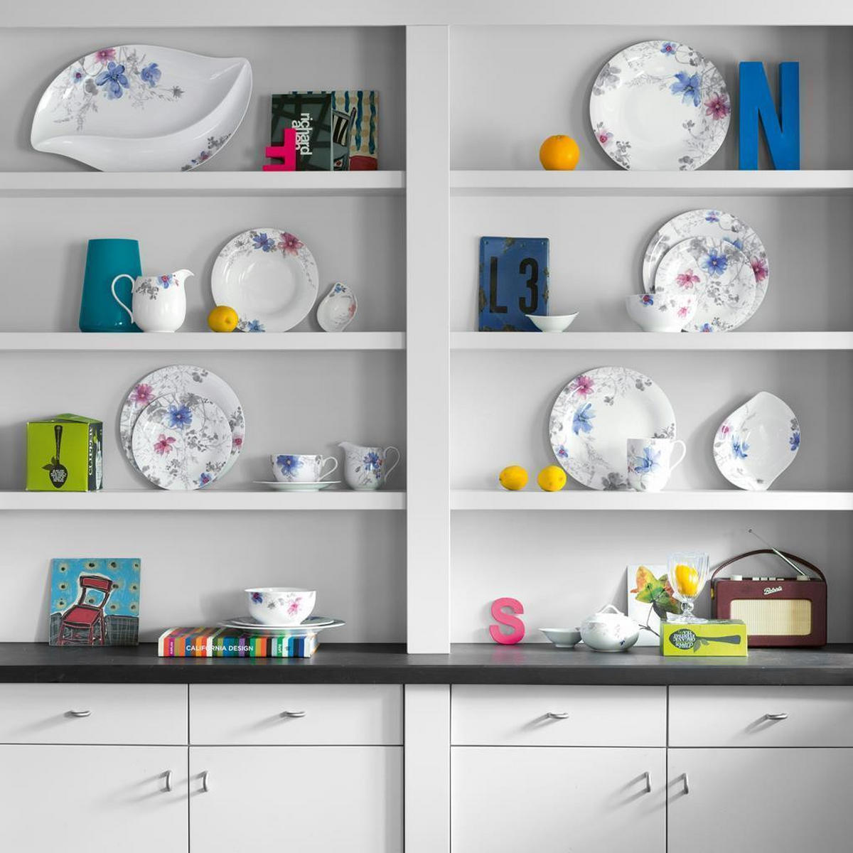 SPEISETELLER Mariefleur Gris Basic bunt ø 26,8 cm 6er Set - Multicolor, Keramik (26.5cm) - Villeroy & Boch