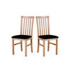 STUHL 2er Set Milano 1, Buche - Buchefarben/Schwarz, Holz (43/93/40cm) - Leaf Design