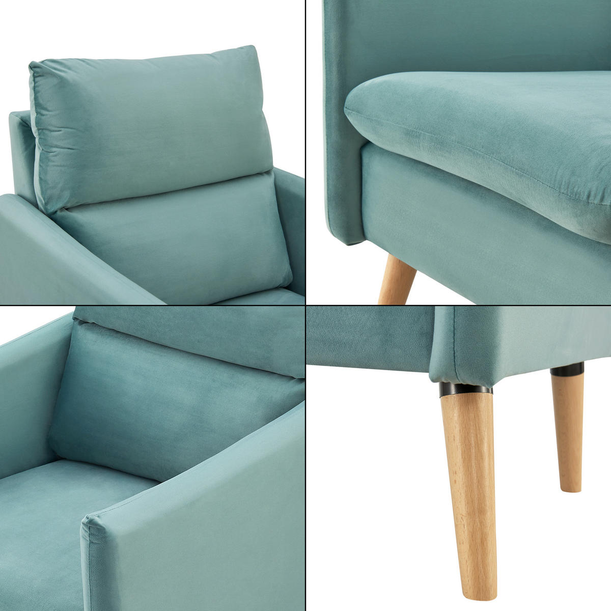 POLSTERSESSEL Eitting - Grün, Textil (64/85/77cm) - [en.casa]