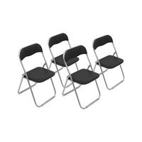 KLAPPSTUHL 4er Set in Metall Schwarz 47x43h79.5 - Grau, Metall (43/79.5/47cm) - DMORA