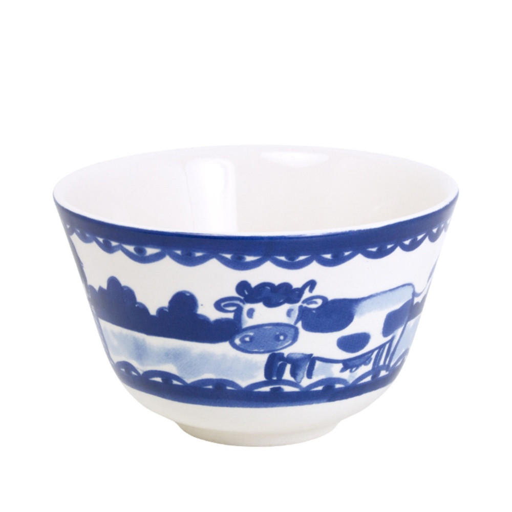 SCHALE Herz in weiß/blau - Ø 14cm - Multicolor, Keramik (14.3/9/14.3cm) - Blond Amsterdam