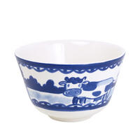 SCHALE Herz in weiß/blau - 14cm - Multicolor, Keramik (14.3/9/14.3cm) - Blond Amsterdam