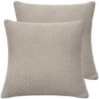 KISSENBEZUG 50x50 im 2er Set, Strick Dekokissenbezug, Wohnzimmer Sofakissenbezug für Sofa, Bett, Couch - Greige - Greige, Textil (50/50cm) - Carpe Sonno