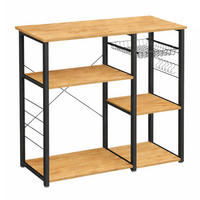 KÜCHENREGAL Holzoptik Metall Eichefarben Schwarz Küchenorganizer 84x90x40 cm - Eichefarben/Schwarz, Holzwerkstoff/Metall (90/84/40cm) - Begryf