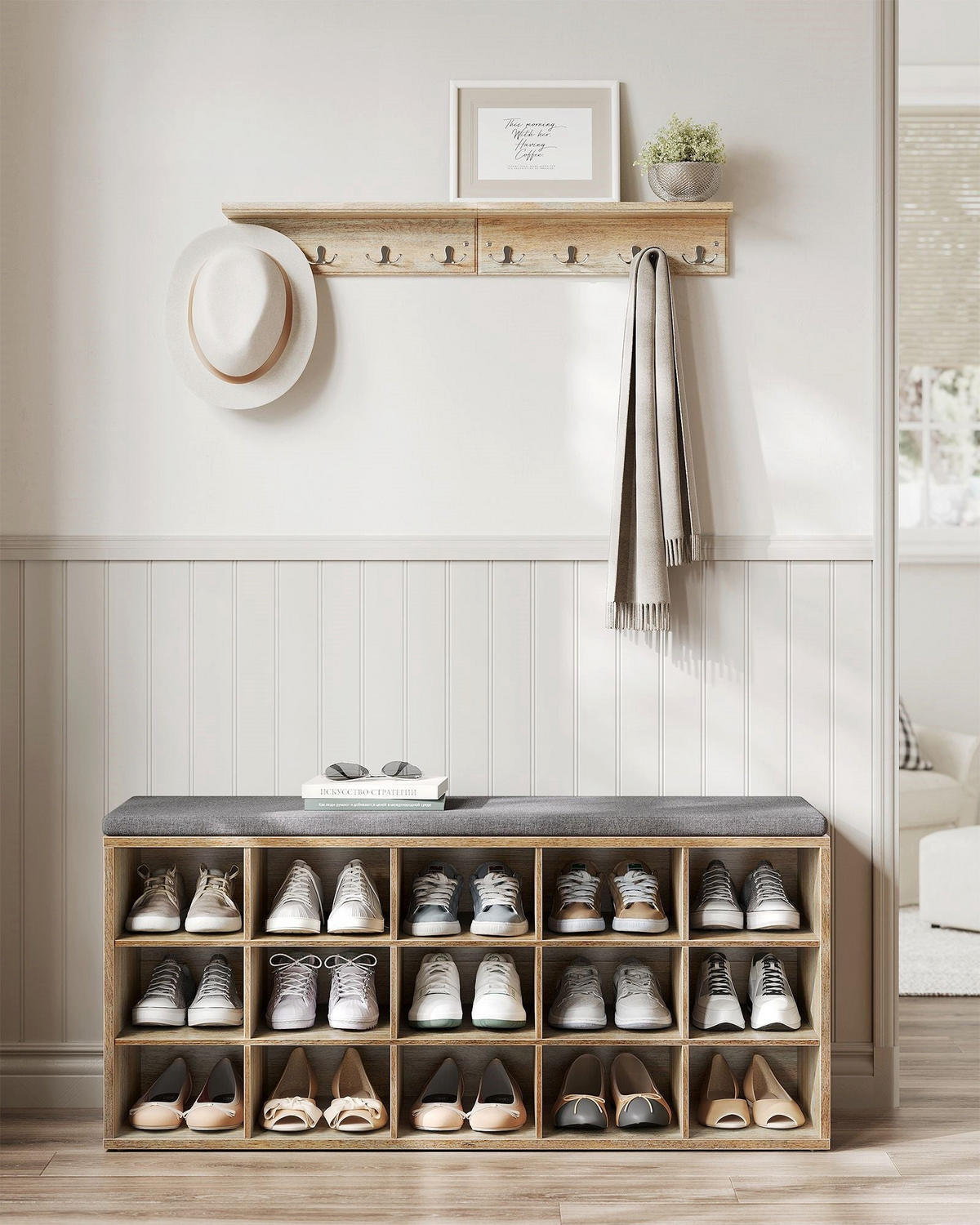 SCHUHREGAL JUBA - Zwetschgeholzfarben, Holzwerkstoff (105/48/30cm) - Hansiro