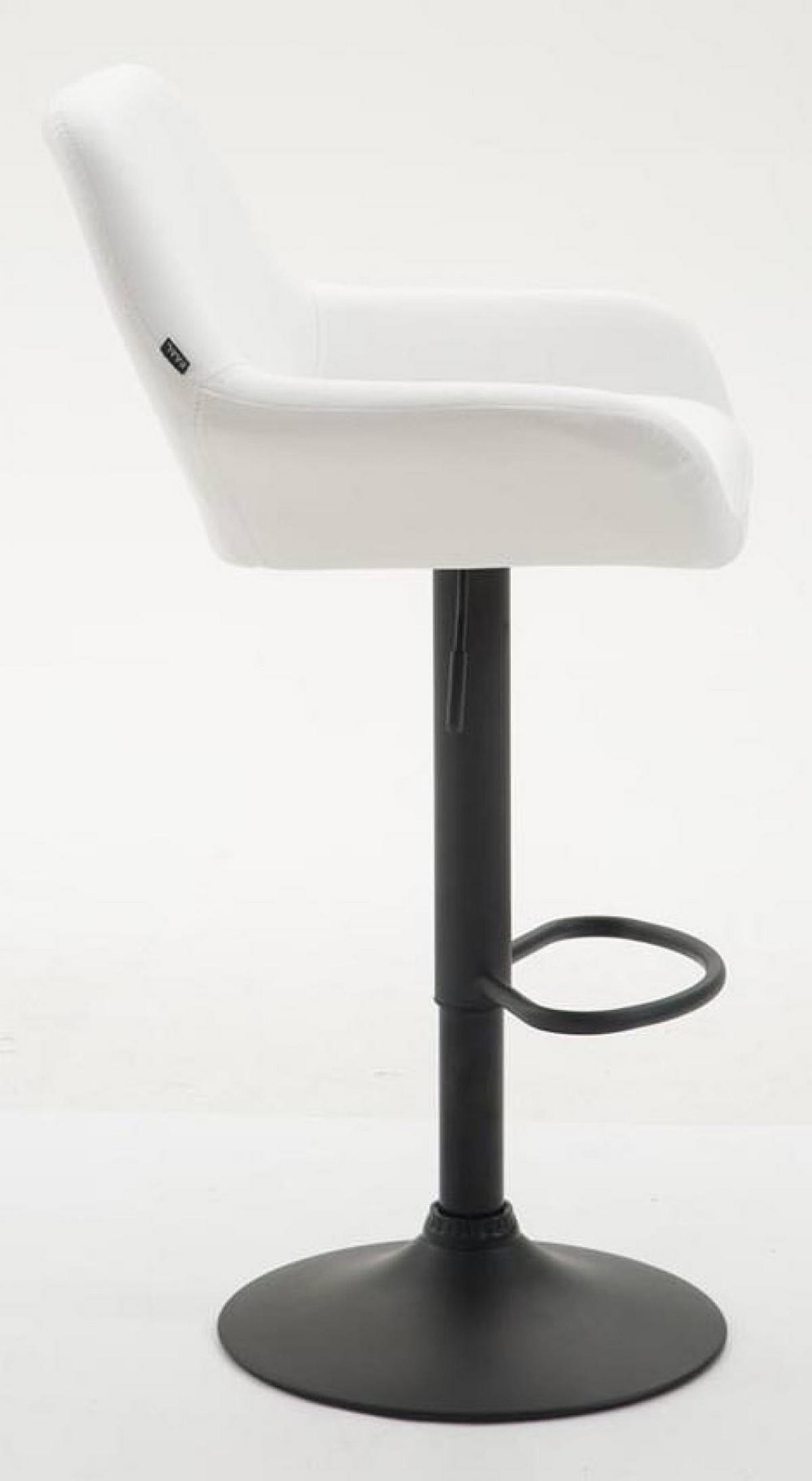 BARHOCKER 2er Set Lederlook weiß - Walnussfarben/Schwarz, Textil/Metall (51/89/52cm) - CLP