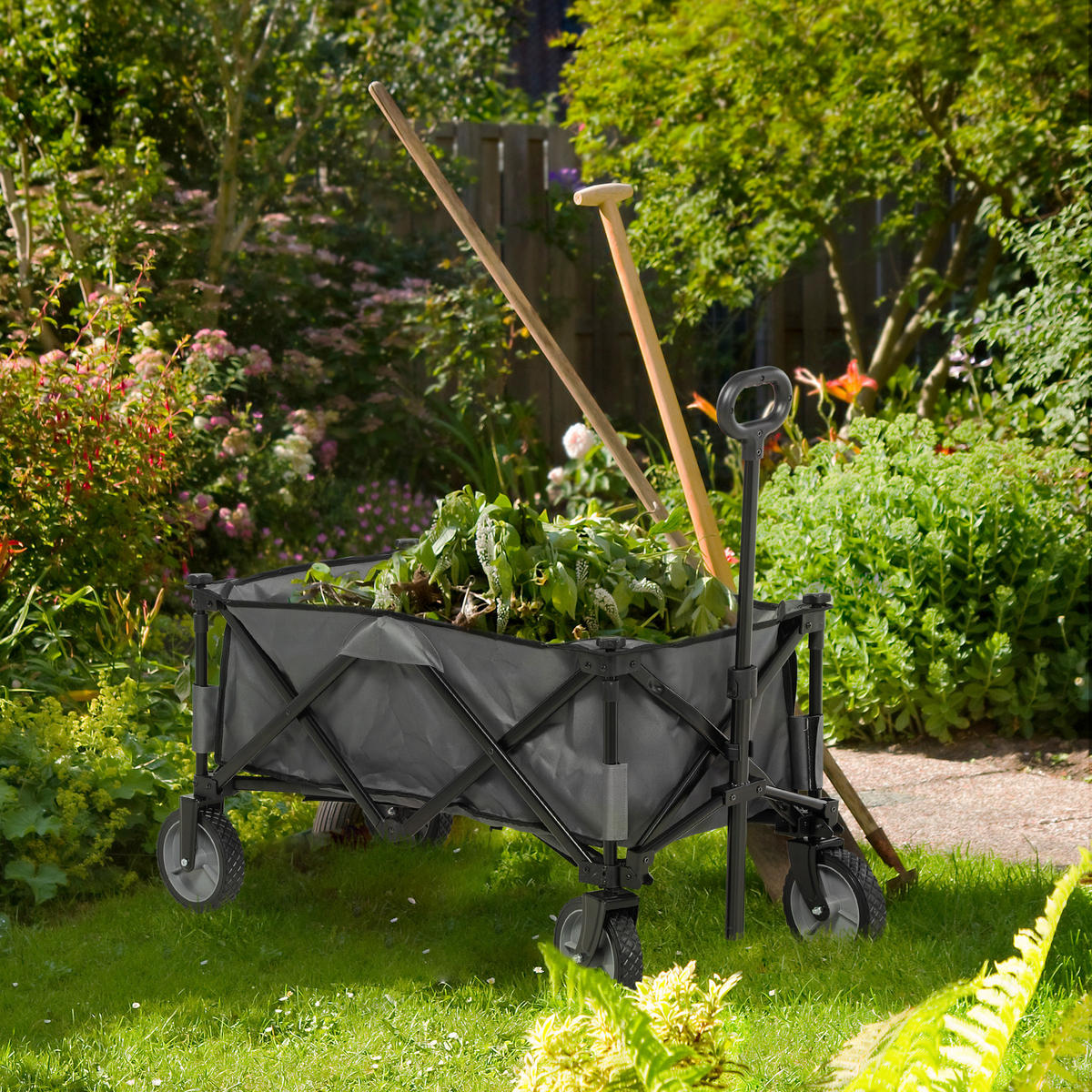 GARTENWAGEN DE-18764 Dunkelgrau - Dunkelgrau, Metall (55/93/108cm) - ComfortXL