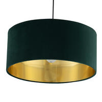 PENDELLEUCHTE - Samt / Metall, 1-flammig - Grün, Metall (45/45/125cm) - home24