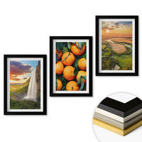 WANDBILDER 3er-Set - 20x30 cm Schwarzer Rahmen - Orange Mountain Wasserfall - Schwarz, Kunststoff (20/30cm) - ArtPrintCave