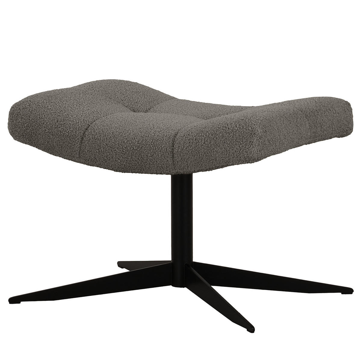 POLSTERHOCKER - Dunkelgrau/Schwarz, Textil/Metall (67/47/50cm) - home24