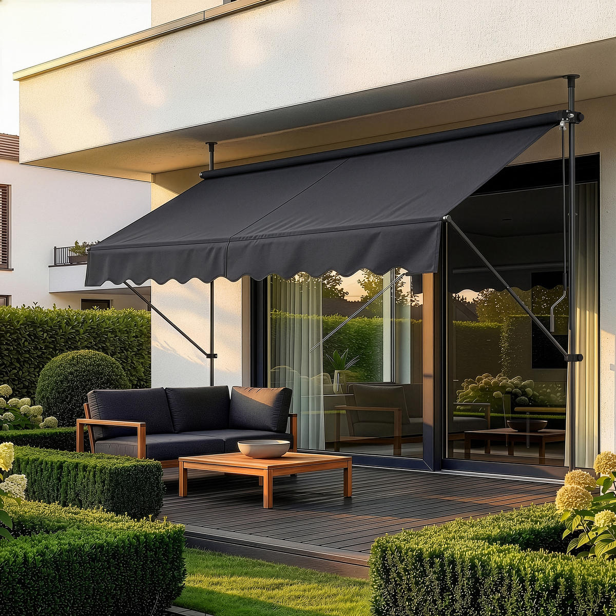 KLEMMMARKISE Stem - Schwarz, Textil/Metall (400/309/120cm) - pro.tec