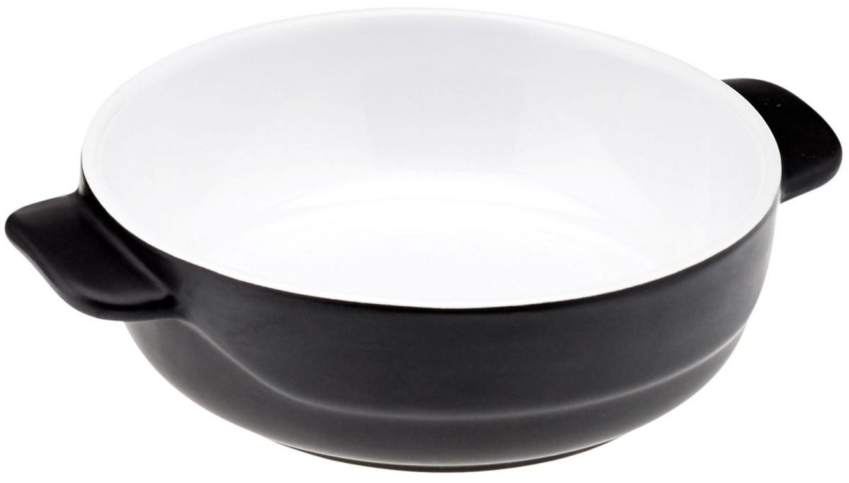 AUFLAUFFORM & Servierform rund 25 cm „Schiefer“ - Schieferfarben, Keramik (25/5/25cm) - Magu Cera