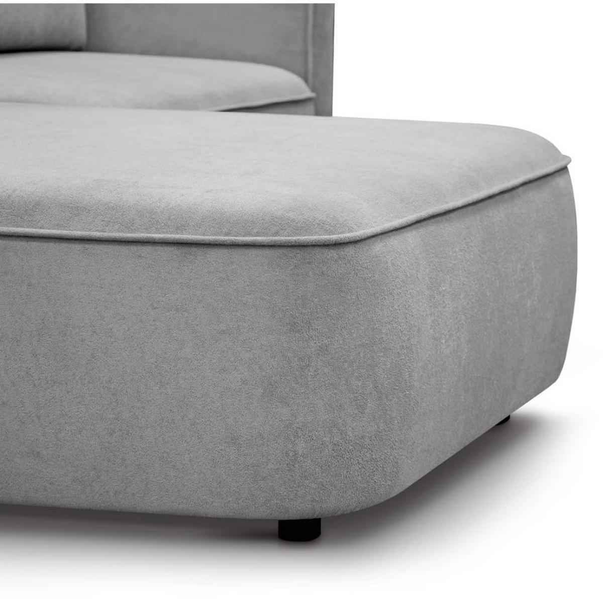 ECKSCHLAFSOFA Carlos hellgrau - Hellgrau/Schwarz, Kunststoff/Textil (265/170cm) - Beautysofa