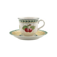 KAFFEETASSE MIT UNTERTASSE French Garden Fleurence bunt 120 ml - Multicolor, Keramik (0.12L) - Villeroy & Boch